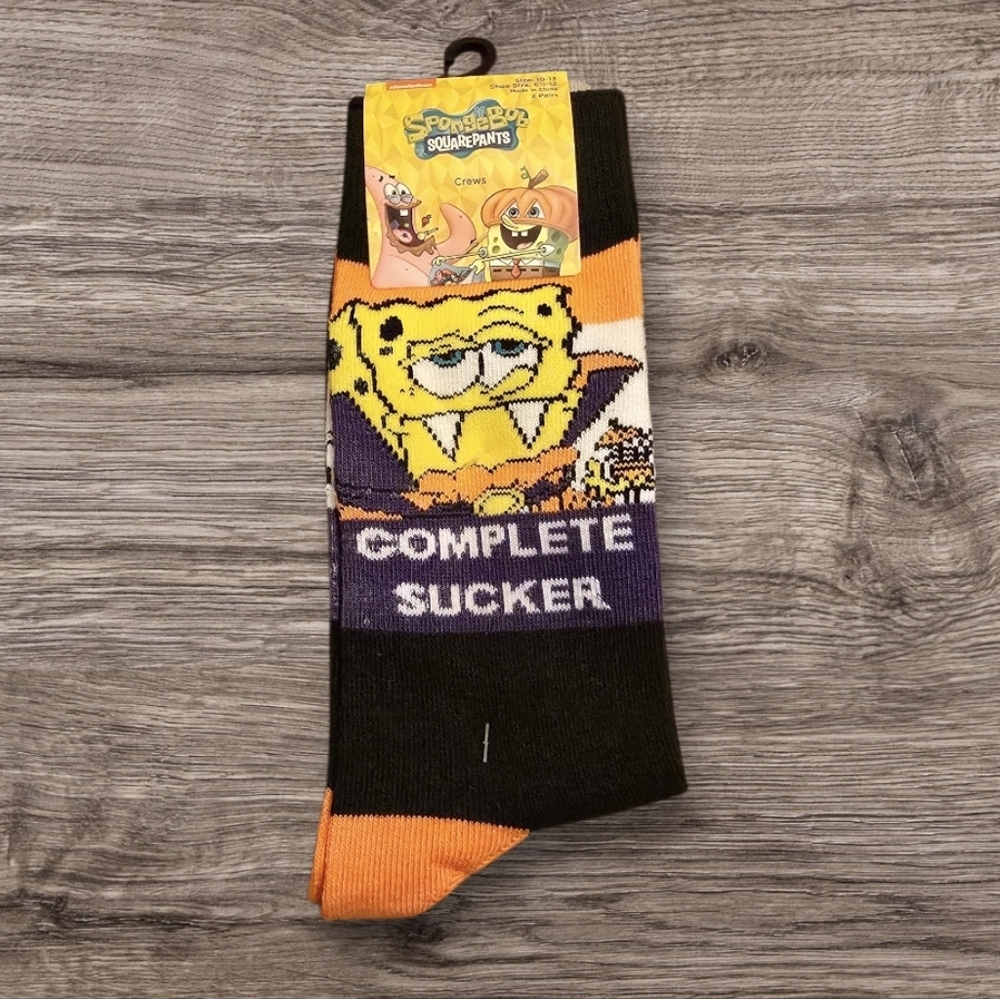 SpongeBob SquarePants Black and Orange Casual Socks